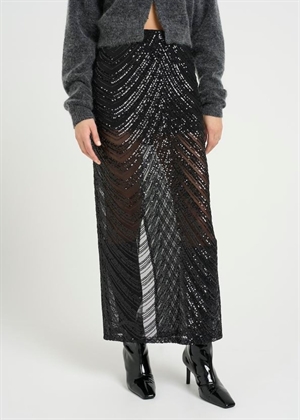 Glira hw long skirt Sort Sequins Gestuz 